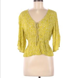 Vylette Chartreuse Peasant Blouse